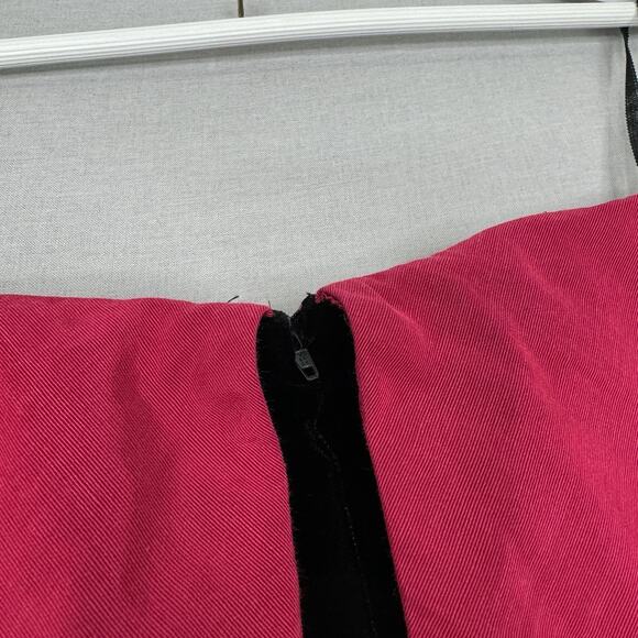 Vintage Scott McClintock Women Dress 6 Pink Velvet Taffeta Midi Off Shoulder 80s - Picture 11 of 14